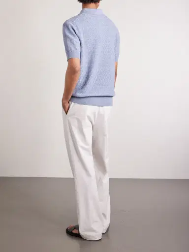 Dolce & Gabbana Logo-Embroidered Linen-Blend Polo Shirt - Men | Thumbnail 4 Dolce & Gabbana Logo-Embroidered Linen-Blend Polo Shirt - Men | Thumbnail 4
