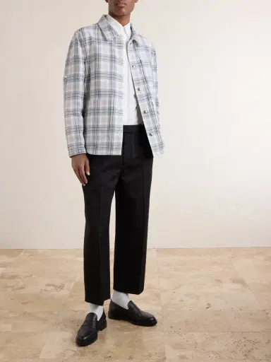 Thom Browne Checked Cotton-Blend Crepe Overshirt - Men | Thumbnail 2 Thom Browne Checked Cotton-Blend Crepe Overshirt - Men | Thumbnail 2