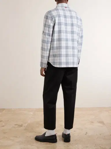Thom Browne Checked Cotton-Blend Crepe Overshirt - Men | Thumbnail 4 Thom Browne Checked Cotton-Blend Crepe Overshirt - Men | Thumbnail 4
