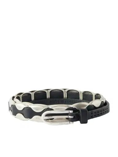 Our Legacy Billow 1cm Silver-Tone and Leather Belt - Men | Thumbnail 1 Our Legacy Billow 1cm Silver-Tone and Leather Belt - Men | Thumbnail 1