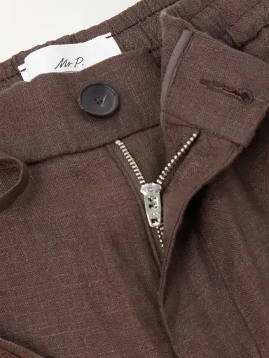 MR P. James Tapered Linen Drawstring Cargo Trousers - Men | Thumbnail 6