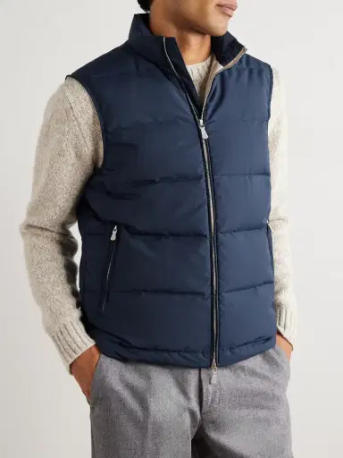 ELEVENTY Quilted Tech Wool-Blend Down Gilet - Men | Thumbnail 3