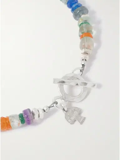 Peyote Bird Tropical Camo Sterling Silver Multi-Stone Beaded Bracelet - Men | Thumbnail 3