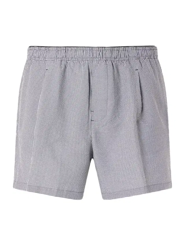 Boxer Trunk Straight-Leg Mid-Length Checked Seersucker Swim Shorts - Men