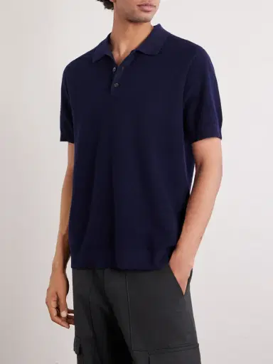 MR P. Organic Cotton and Cashmere-Blend Polo Shirt - Men | Thumbnail 3 MR P. Organic Cotton and Cashmere-Blend Polo Shirt - Men | Thumbnail 3