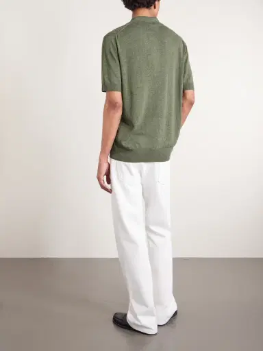 PIACENZA 1733 Silk and Linen-Blend Polo Shirt - Men | Thumbnail 4