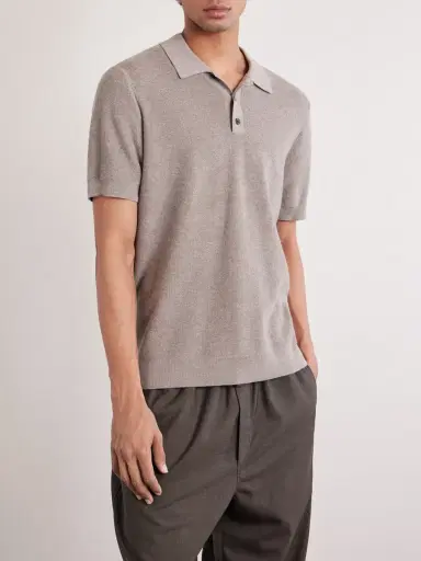MR P. Organic Cotton and Cashmere-Blend Polo Shirt - Men | Thumbnail 3