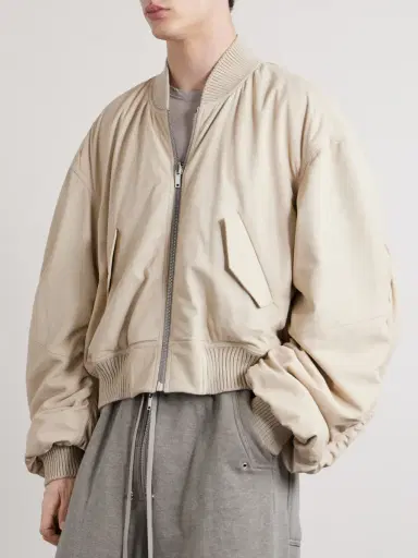 Rick Owens Secchia Leather Bomber Jacket - Men | Thumbnail 3
