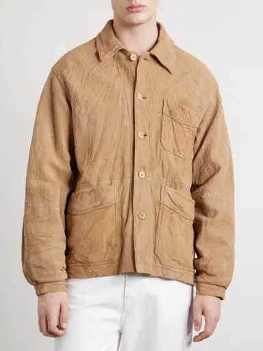 Visvim Travail Crinkled-Leather Blouson Jacket - Men | Thumbnail 3 Visvim Travail Crinkled-Leather Blouson Jacket - Men | Thumbnail 3
