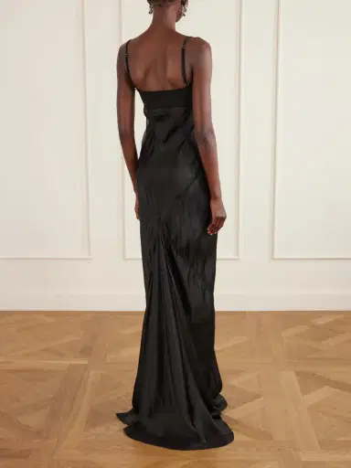 Rick Owens Tulle-paneled Satin Maxi Dress | Thumbnail 3 Rick Owens Tulle-paneled Satin Maxi Dress | Thumbnail 3