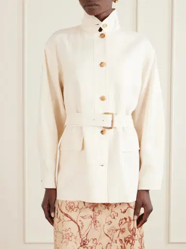 Loro Piana Lismore Belted Linen And Wool-blend Jacket | Thumbnail 3