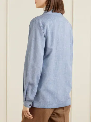 Loro Piana Ida Wool, Silk And Linen-blend Shirt | Thumbnail 4 Loro Piana Ida Wool, Silk And Linen-blend Shirt | Thumbnail 4