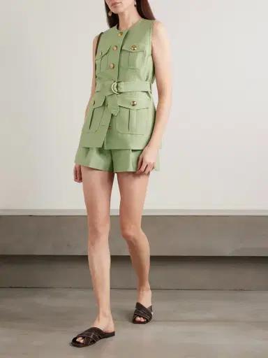 Zimmermann Luna Belted Wool And Silk-blend Vest | Thumbnail 2