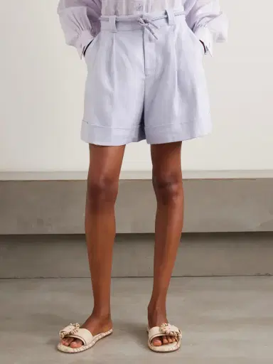 Zimmermann Luna Belted Linen Shorts | Thumbnail 3
