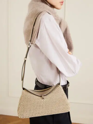 TOTEME T-lock Woven Leather Clutch | Thumbnail 2
