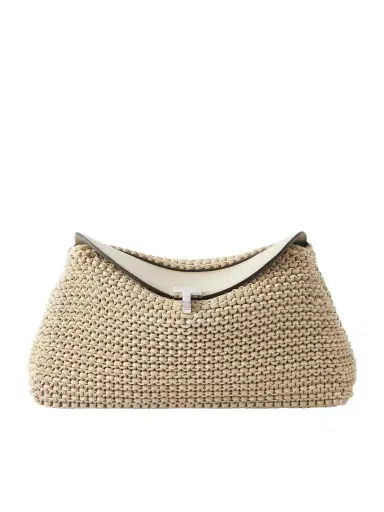 TOTEME T-lock Woven Leather Clutch | Thumbnail 1