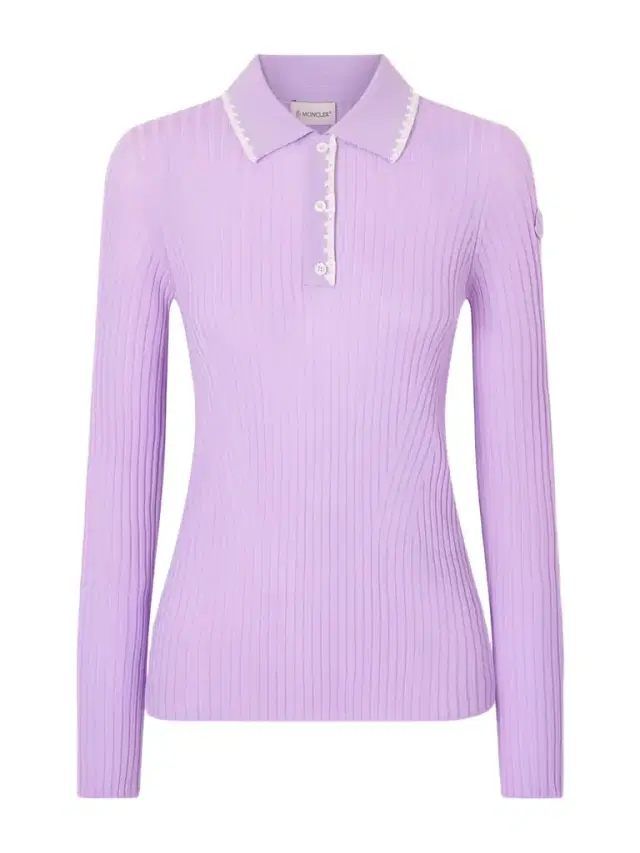 Moncler Appliquéd Embroidered Ribbed Wool Polo Shirt