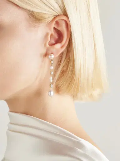 Completedworks plated, Pearl-like And Cubic Zirconia Earrings | Thumbnail 2 Completedworks plated, Pearl-like And Cubic Zirconia Earrings | Thumbnail 2