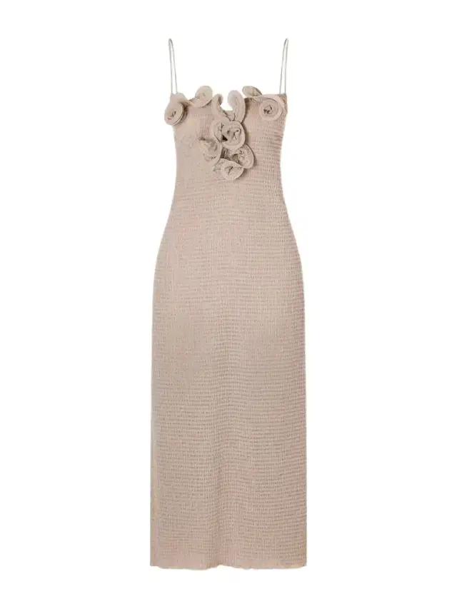 Embellished Textured Woven Midi Dress