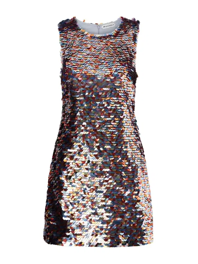 Embellished Sequined Tulle Mini Dress