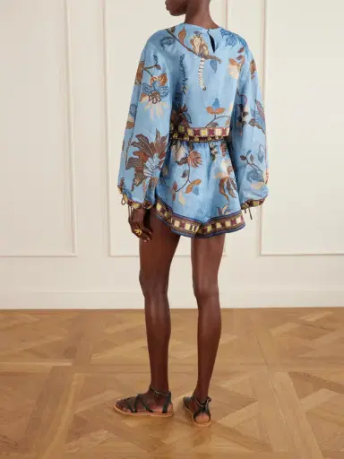 ALÉMAIS Georgie Cropped Printed Ramie Blouse | Thumbnail 3