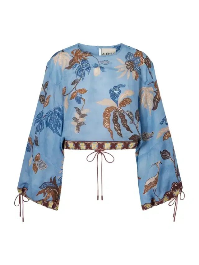 Georgie Cropped Printed Ramie Blouse