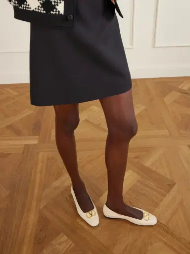 Valentino Garavani Vlogo Embellished Leather Ballet Flats | Thumbnail 2 Valentino Garavani Vlogo Embellished Leather Ballet Flats | Thumbnail 2