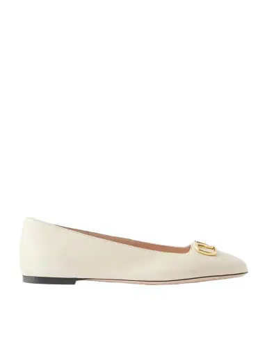 Valentino Garavani Vlogo Embellished Leather Ballet Flats | Thumbnail 1 Valentino Garavani Vlogo Embellished Leather Ballet Flats | Thumbnail 1