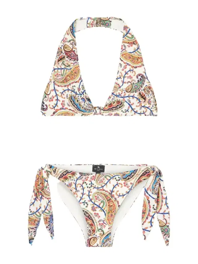 Paisley-print Halterneck Bikini