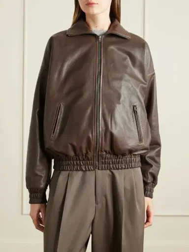Acne Studios Leather Bomber Jacket | Thumbnail 3