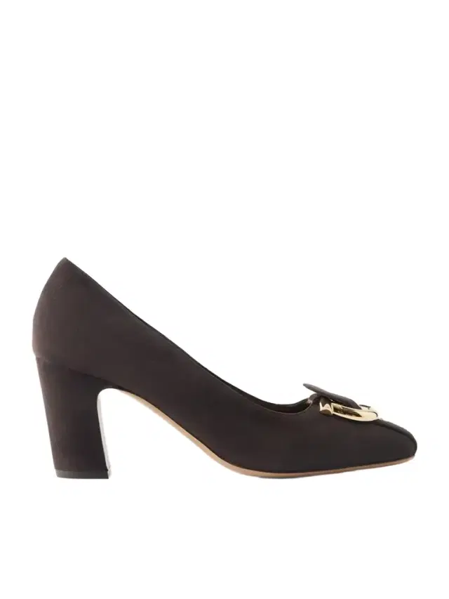 Gancini Buckled Suede Pumps
