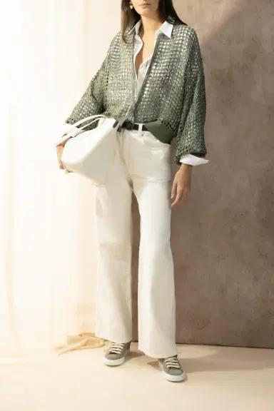 Brunello Cucinelli Dazzling Net Embroidered Cardigan | Thumbnail 2