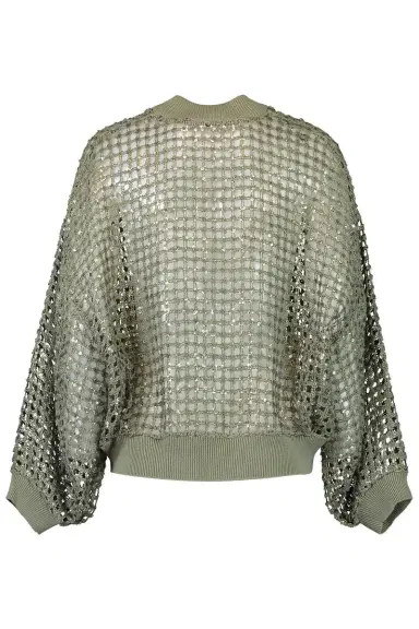 Brunello Cucinelli Dazzling Net Embroidered Cardigan | Thumbnail 5