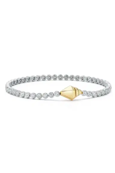 WALTERS FAITH Diamond Bezel WF Classic Clasp Tennis Bracelet - White Gold | Thumbnail 1