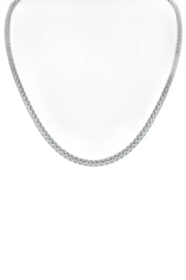 WALTERS FAITH Diamond Bezel WF Classic Tennis Necklace - White Gold