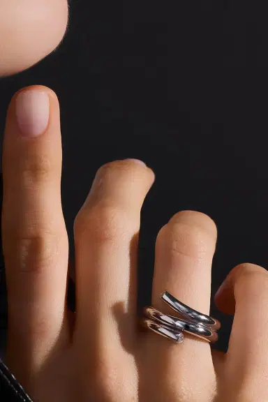 WALTERS FAITH Diamond End Double Row Thoby Spiral Ring | Thumbnail 2