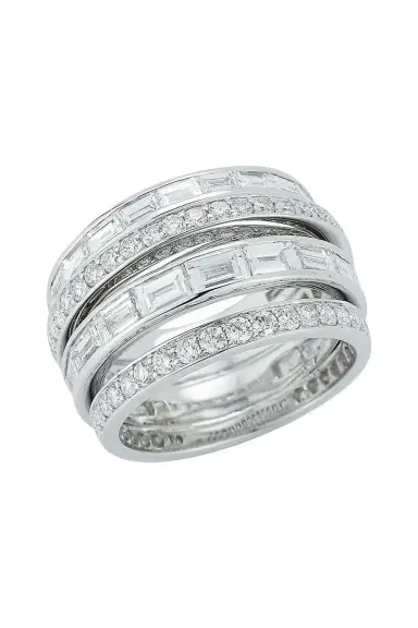 WALTERS FAITH Diamond Mixed Cut Crossover Keynes Ring | Thumbnail 4