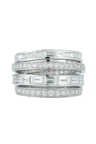 WALTERS FAITH Diamond Mixed Cut Crossover Keynes Ring | Thumbnail 1
