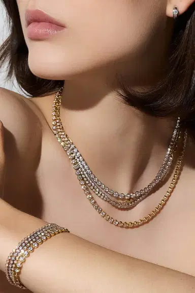WALTERS FAITH Diamond WF Classic Bezel Clasp Tennis Bracelet - Yellow Gold | Thumbnail 2