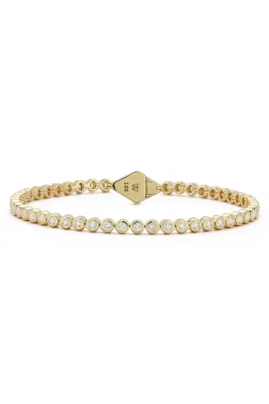 WALTERS FAITH Diamond WF Classic Bezel Clasp Tennis Bracelet - Yellow Gold | Thumbnail 3