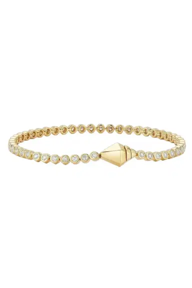 WALTERS FAITH Diamond WF Classic Bezel Clasp Tennis Bracelet - Yellow Gold | Thumbnail 1