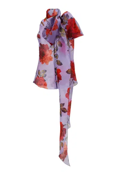 Carolina Herrera Sleeveless Button Front Bow Top | Thumbnail 1