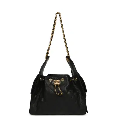 Chanel Chanel Small 25 Hobo Bag Black Caviar Antique Gold Hardware | Thumbnail 6