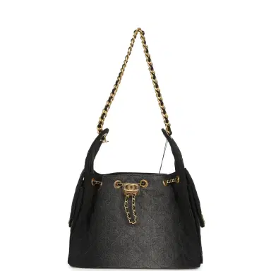 Chanel Chanel Small 25 Hobo Bag Black Washed Denim Antique Gold Hardware | Thumbnail 6 Chanel Chanel Small 25 Hobo Bag Black Washed Denim Antique Gold Hardware | Thumbnail 6