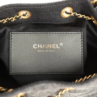 Chanel Chanel Small 25 Hobo Bag Black Washed Denim Antique Gold Hardware | Thumbnail 9 Chanel Chanel Small 25 Hobo Bag Black Washed Denim Antique Gold Hardware | Thumbnail 9