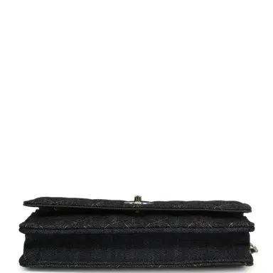 Chanel Chanel Wallet On Chain WOC Dark Blue Denim Light Gold Hardware | Thumbnail 6 Chanel Chanel Wallet On Chain WOC Dark Blue Denim Light Gold Hardware | Thumbnail 6