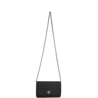 Chanel Chanel Wallet On Chain WOC Dark Blue Denim Light Gold Hardware | Thumbnail 7 Chanel Chanel Wallet On Chain WOC Dark Blue Denim Light Gold Hardware | Thumbnail 7
