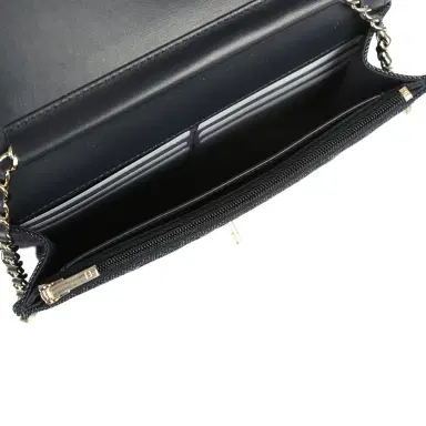 Chanel Chanel Wallet On Chain WOC Dark Blue Denim Light Gold Hardware | Thumbnail 9 Chanel Chanel Wallet On Chain WOC Dark Blue Denim Light Gold Hardware | Thumbnail 9