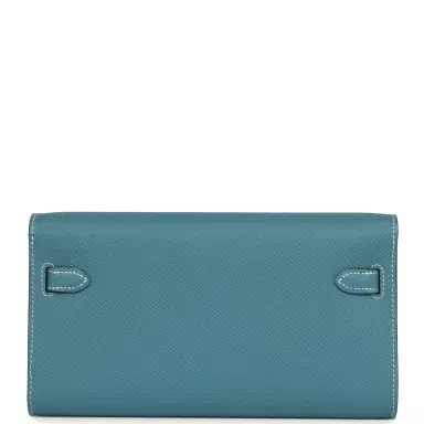 HERMÈS Hermes Kelly Wallet To Go Blue Jean Epsom Gold Hardware | Thumbnail 3