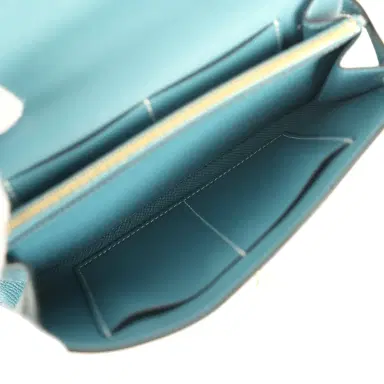 HERMÈS Hermes Kelly Wallet To Go Blue Jean Epsom Gold Hardware | Thumbnail 10